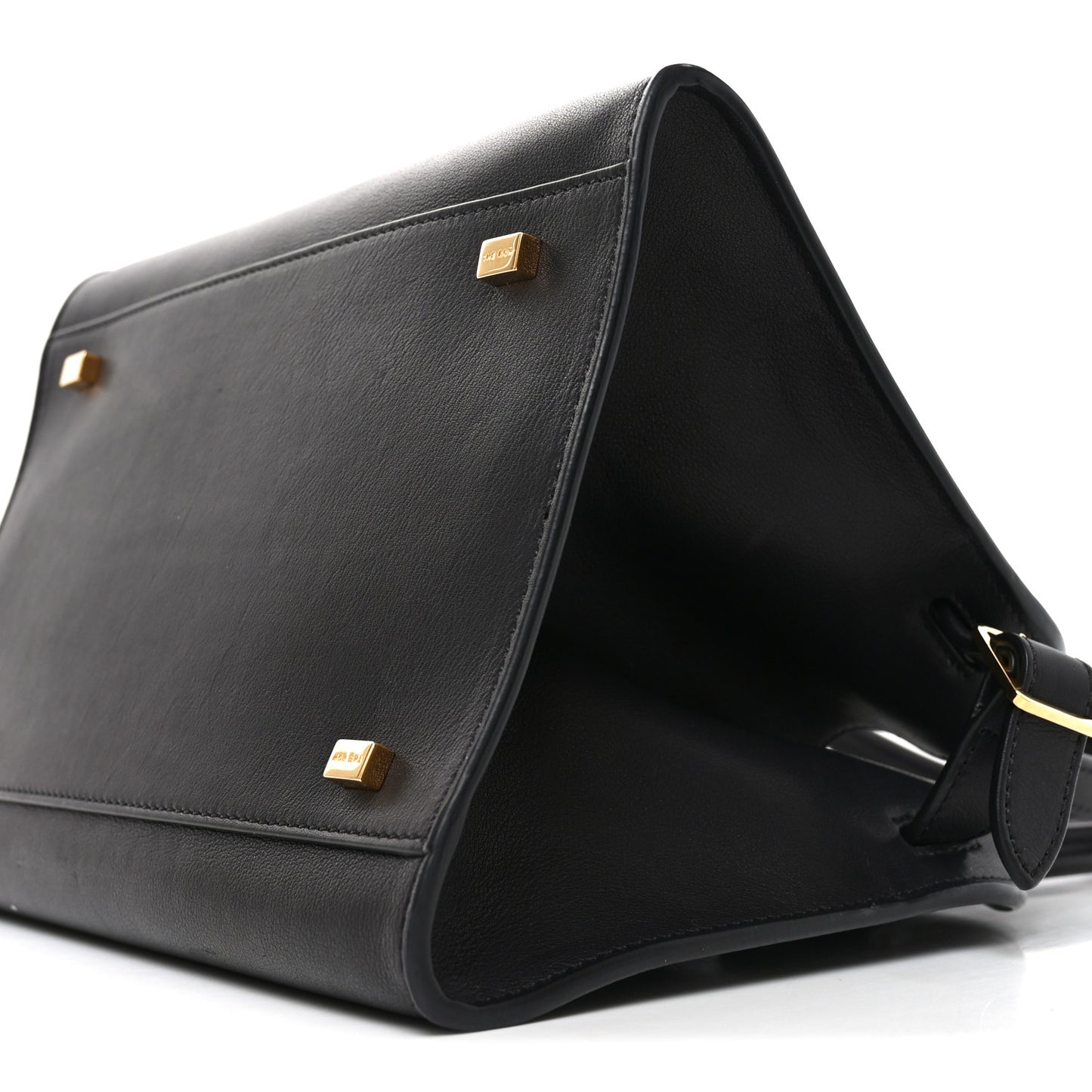 Polished Saddle Calfskin Soft Margaux 10 Bag Black