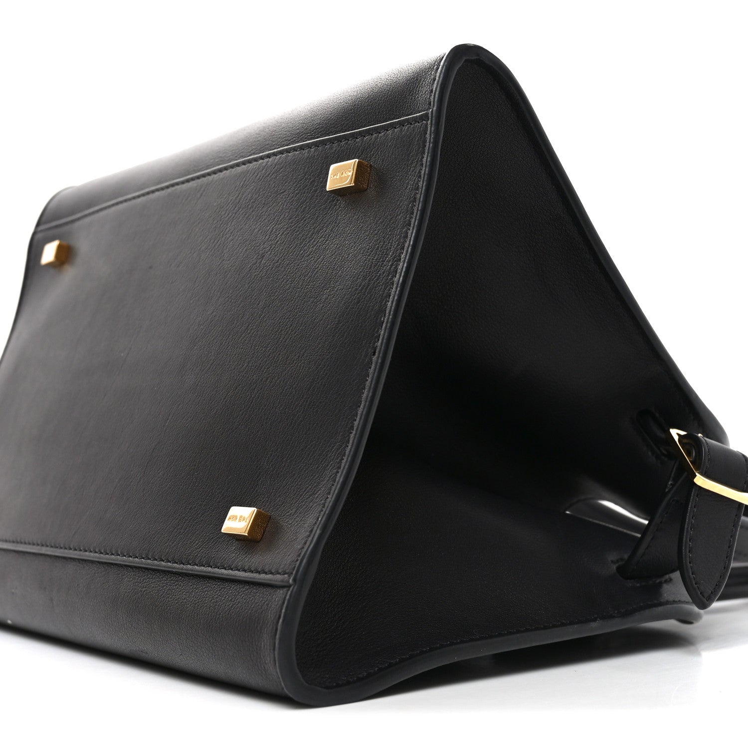 The Row Polished Saddle Calfskin Soft Margaux 10 Bag Black 9 of 9