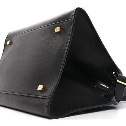 The Row Polished Saddle Calfskin Soft Margaux 10 Bag Black 9 of 9