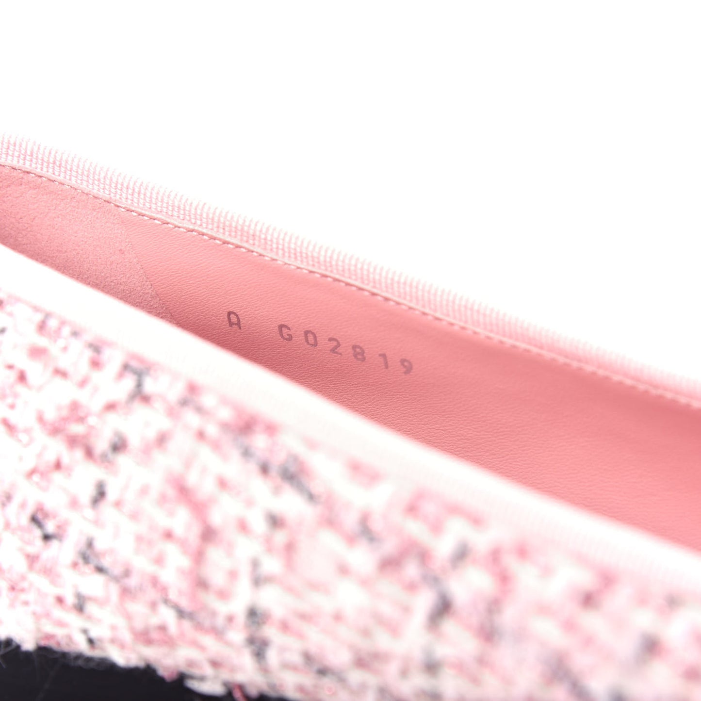 Tweed Cap Toe Ballerina Flats 40 Pink Black