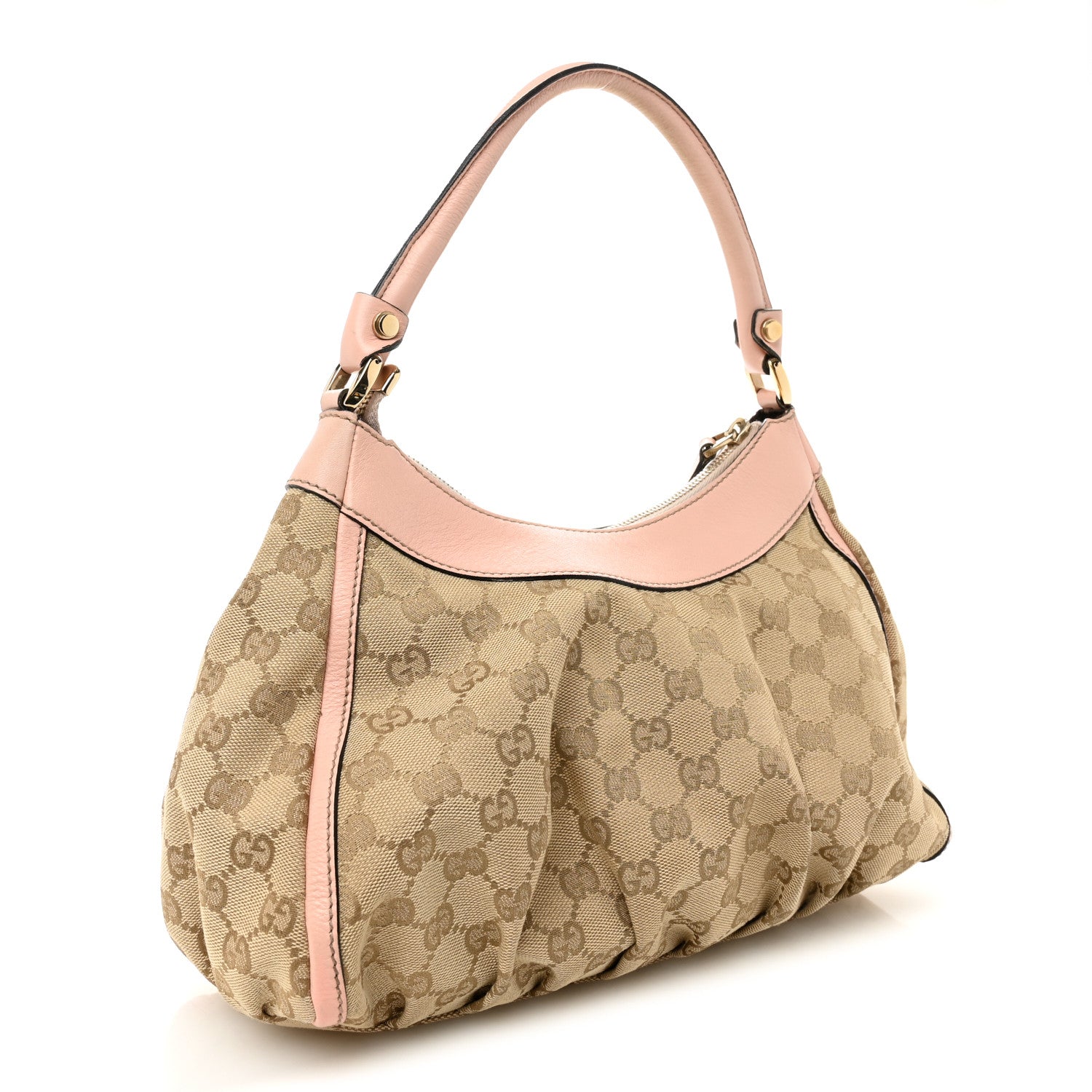 Gucci Monogram Medium D Gold Ring Hobo Pink 3 of 11