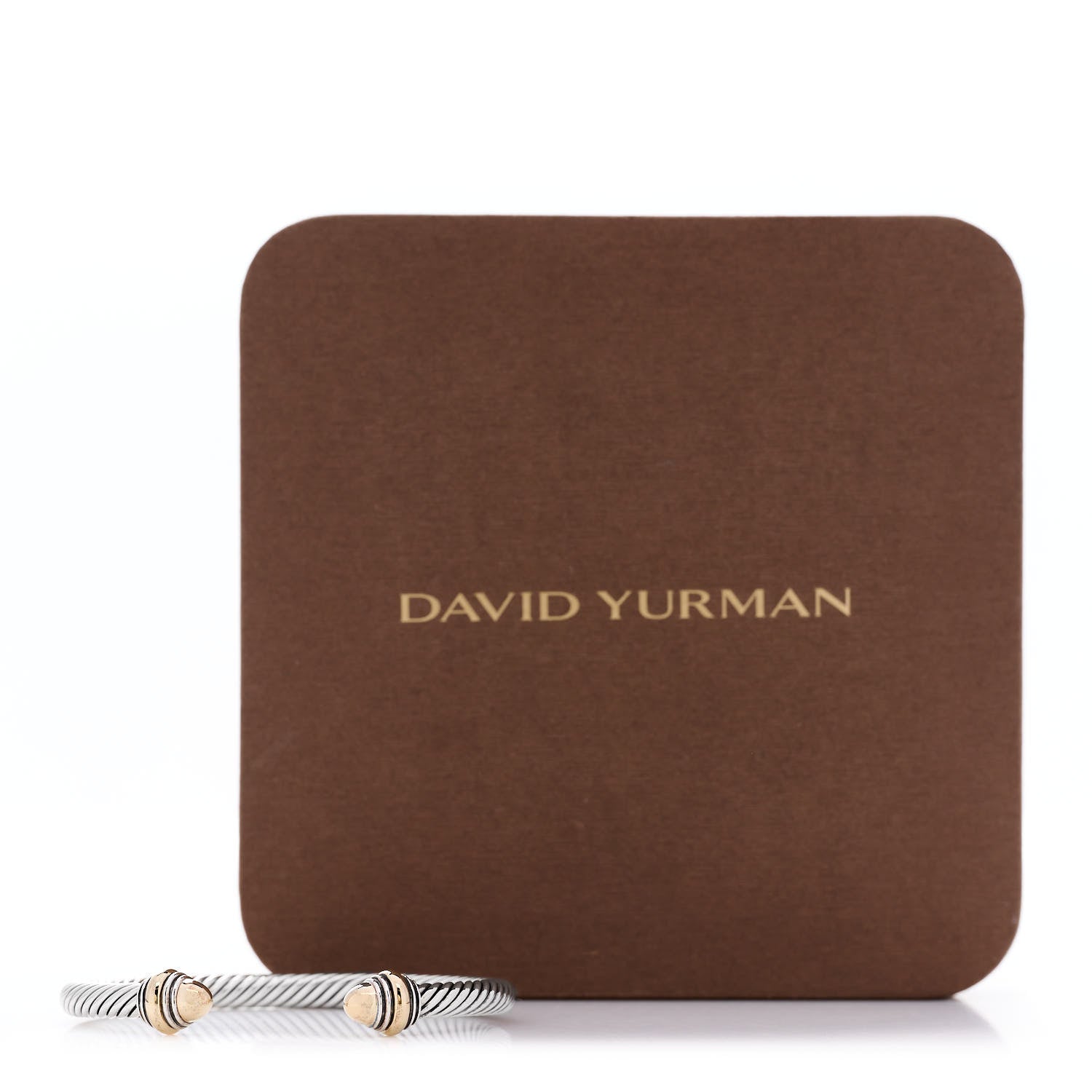 David Yurman Sterling S.ilver 14K Yellow Gold 5mm Cable Classics Dome Bracelet 6 of 6