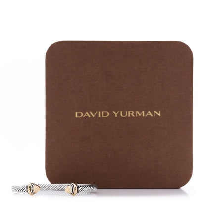 David Yurman Sterling S.ilver 14K Yellow Gold 5mm Cable Classics Dome Bracelet 6 of 6
