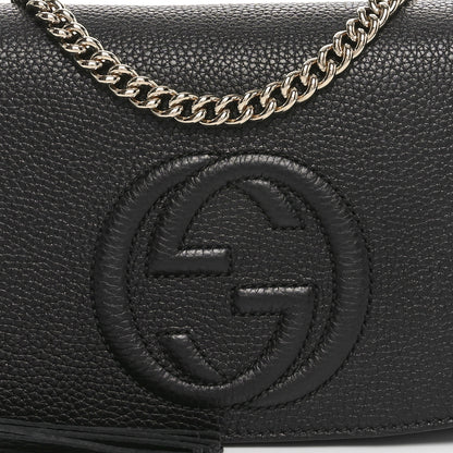Gucci Pebbled Calfskin Medium Soho Flap Crossbody Black 8 of 10