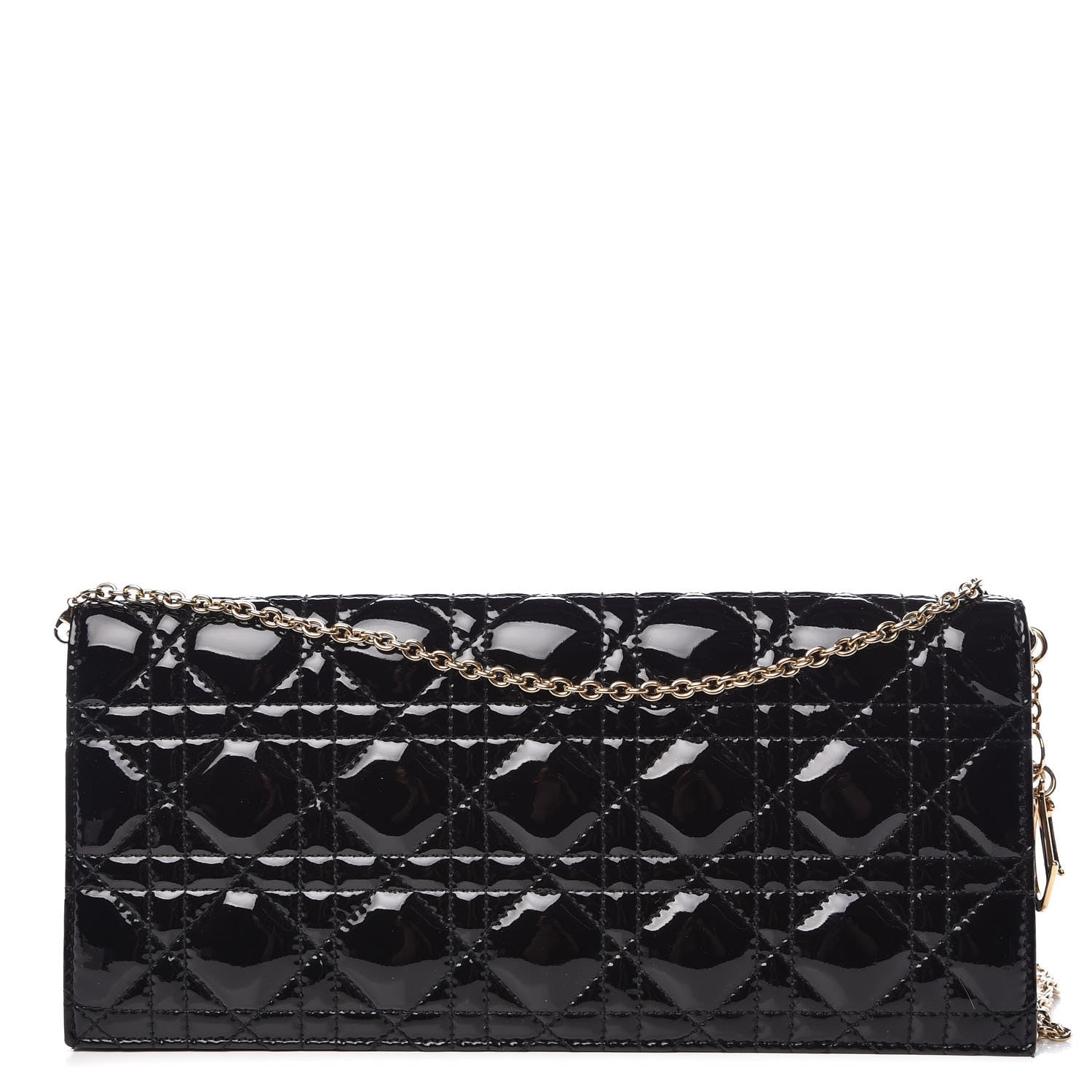 Christian Dior Patent Cannage Lady Dior Convertible Clutch Black 1 of 8