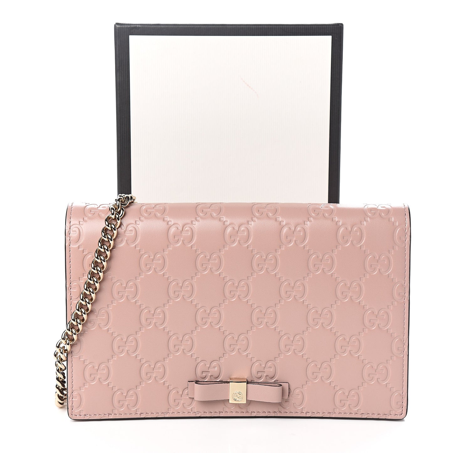 Guccissima Signature Bowy Chain Wallet Dark Cipria
