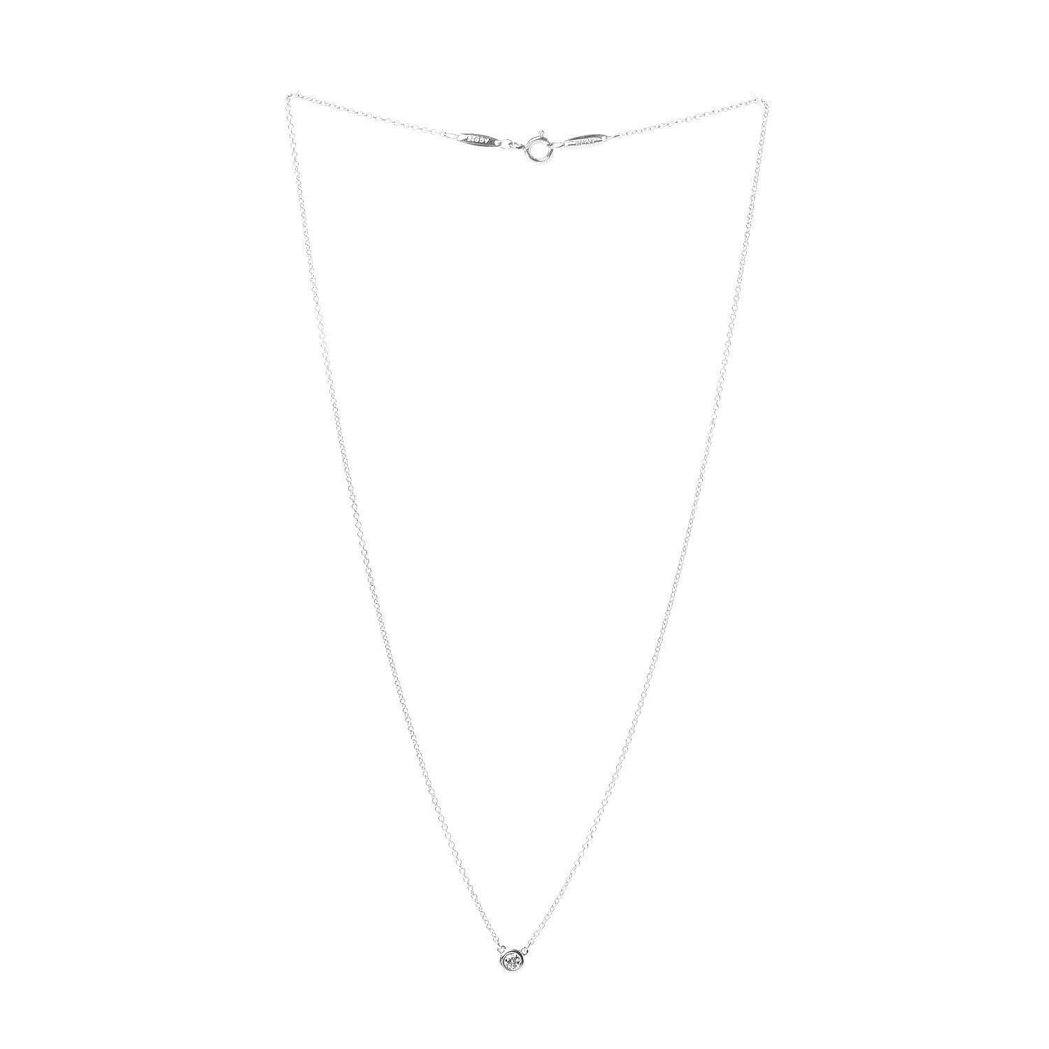 Tiffany Sterling Silver Diamond .07ct Elsa Peretti Diamonds by the Yard Pendant Necklace 3 of 4