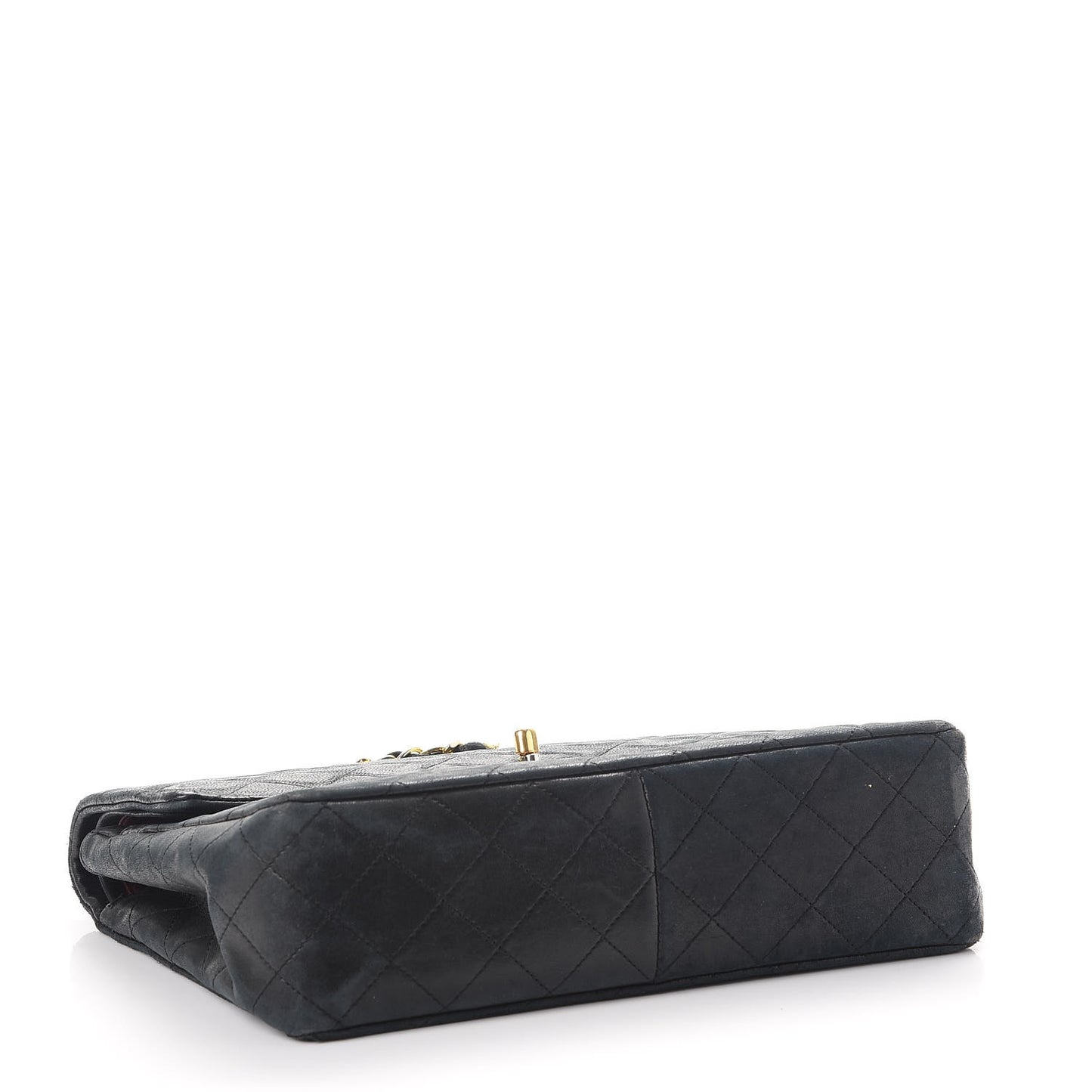 Lambskin Quilted Medium Double Flap Black