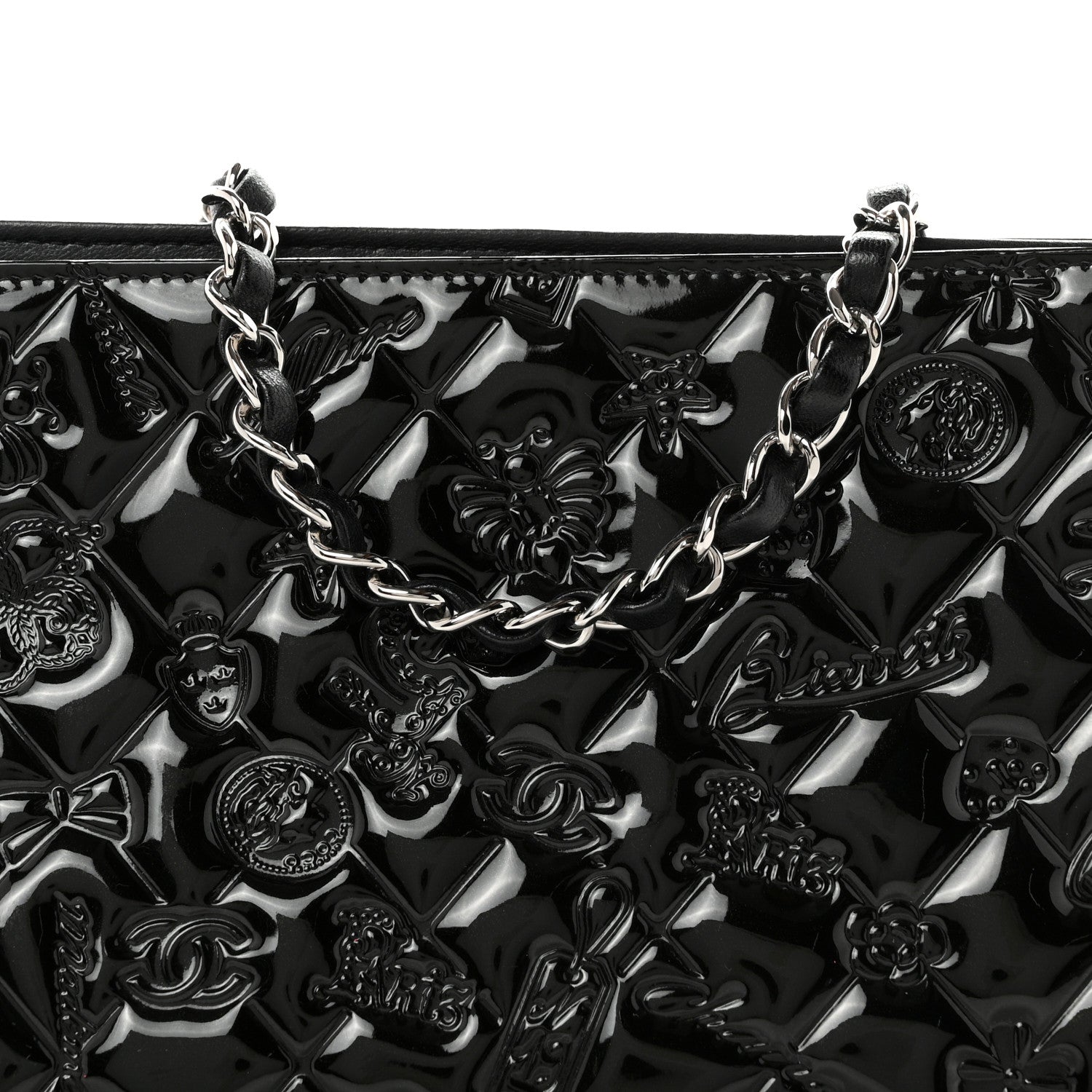 Chanel Patent Calfskin Lucky Symbols Pochette Black 8 of 10