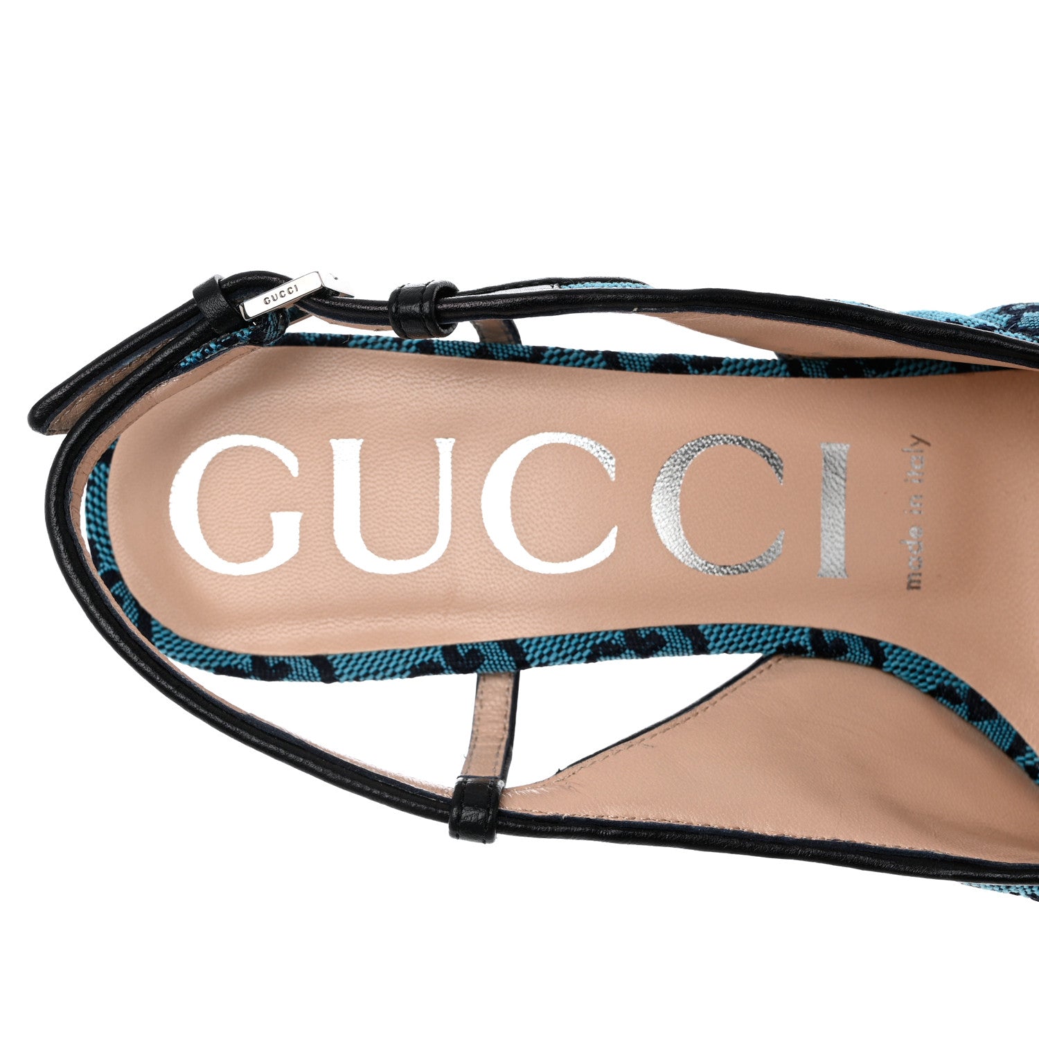 Gucci Monogram Multicolor Matelasse Nappa Double G 55mm Slingback Pumps 36.5 Light Blue 7 of 12