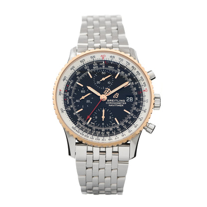 Breitling Stainless Steel 18K Rose Gold 41mm Navitimer Chronograph Automatic Watch Black U13324 1 of 7