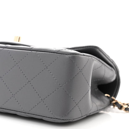 Chanel Lambskin Quilted Mini Chain Top Handle Rectangular Flap Grey 10 of 11