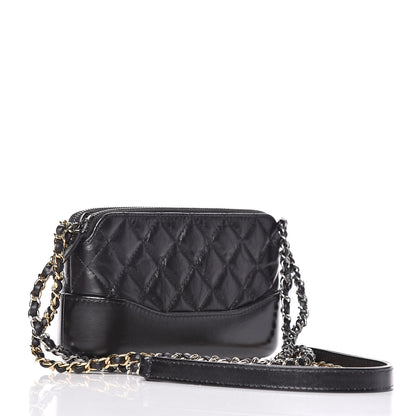 Chanel Aged Calfskin Quilted Small Gabrielle Clutch With Chain Black 5 of 14
