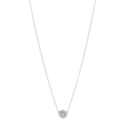 Piaget 18K White Gold Diamond .23ctw Rose Pendant Necklace 1 of 4