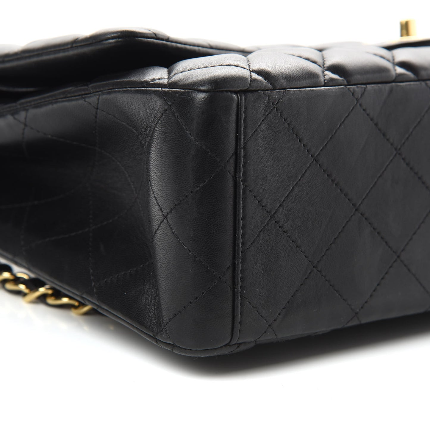 Lambskin Quilted Maxi Double Flap Black