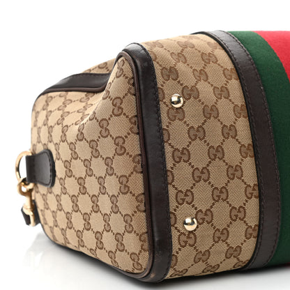 Gucci Monogram Vintage Web Medium Boston Dark Brown 9 of 14