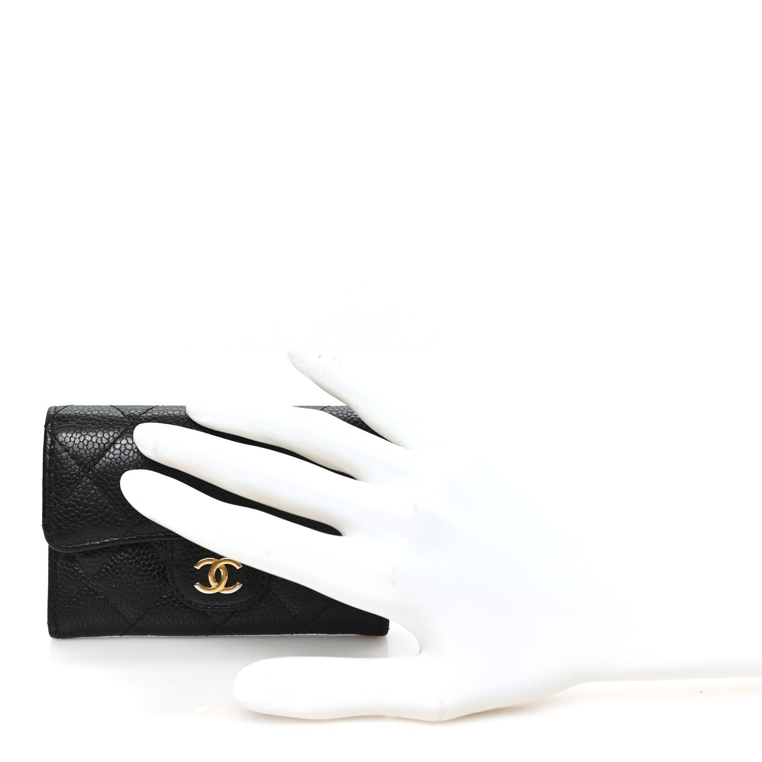 Chanel Caviar Quilted Flap Card Holder Wallet Black 2 of 9