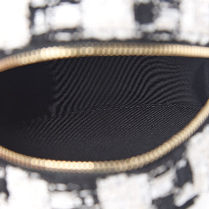 Chanel Tweed Round Clutch With Chain Black White 5 of 11