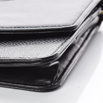 Chanel Caviar Timeless CC Wallet On Chain WOC Black 6 of 10
