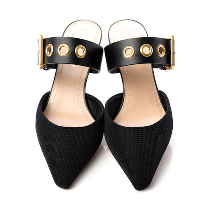Christian Dior Technical Fabric Calfskin D-Dior 65mm Mules 37 Black 5 of 11