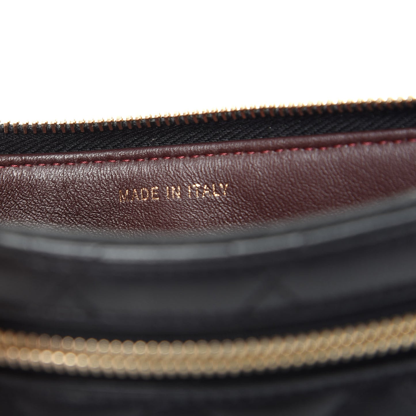 Lambskin Quilted Zip Pouch Black