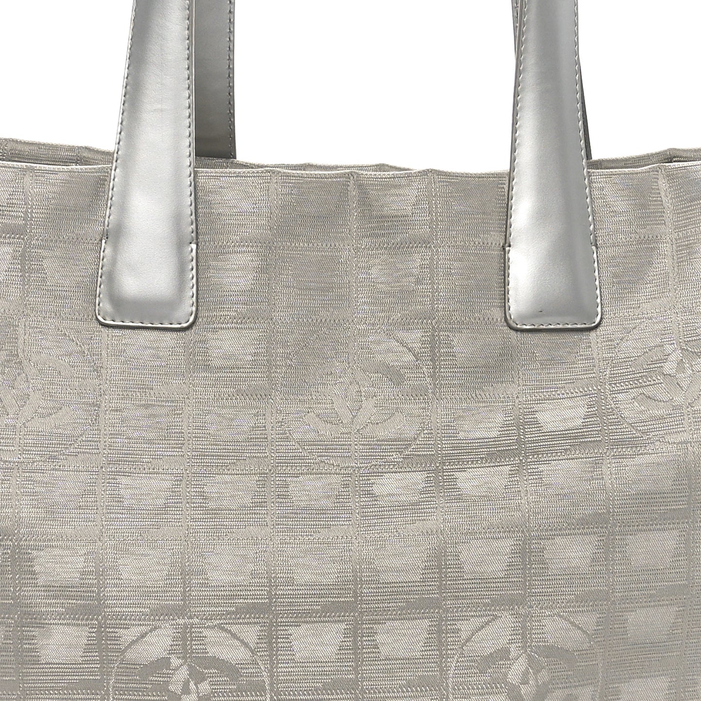 Metallic Nylon Travel Tote Silver