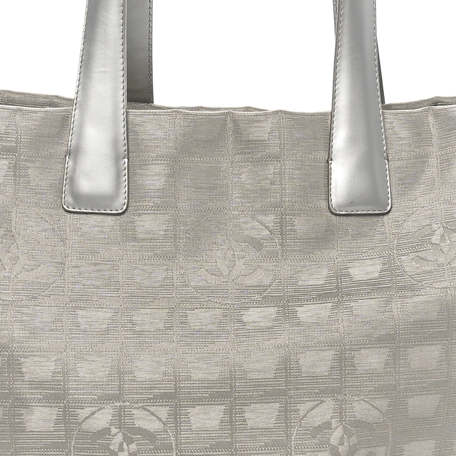 Chanel Metallic Nylon Travel Tote Silver 8 of 11
