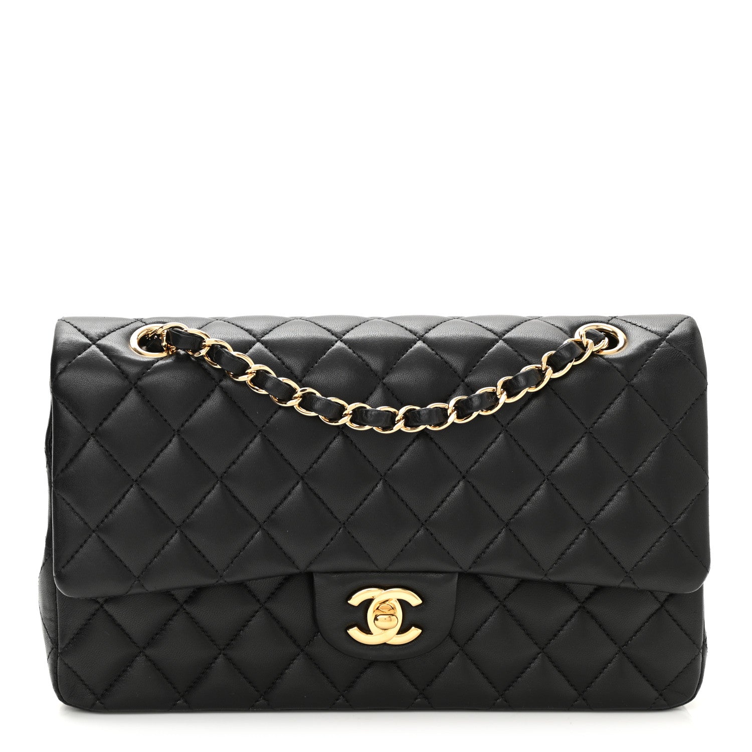 Chanel Lambskin Quilted Medium Double Flap Black 1 of 10