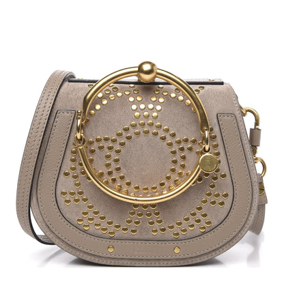 Chloe Calfskin Suede Small Constellation Studs Nile Bracelet Bag Motty Grey 1 of 10
