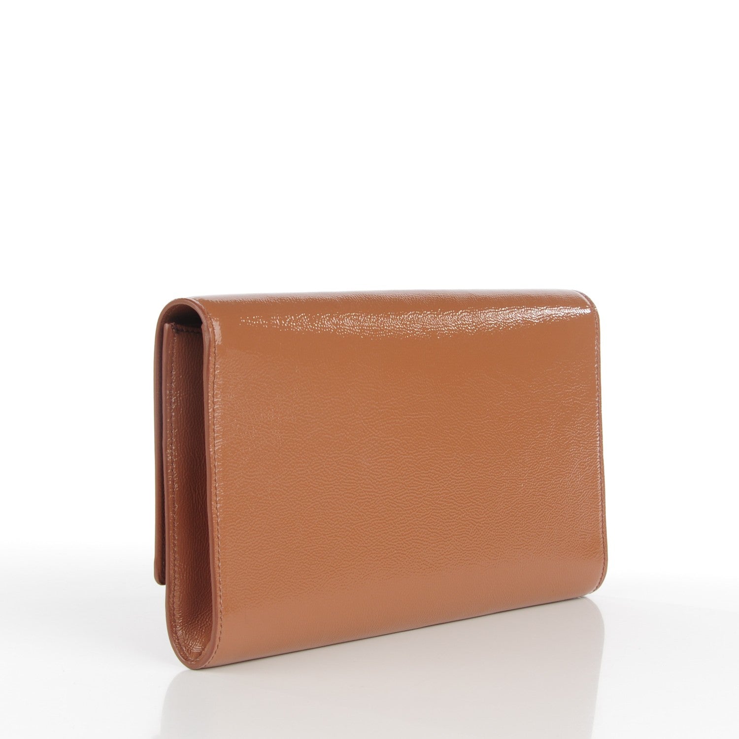 Saint Laurent Textured Patent Calfskin Monogram Large Belle De Jour Clutch Nude 3 of 7