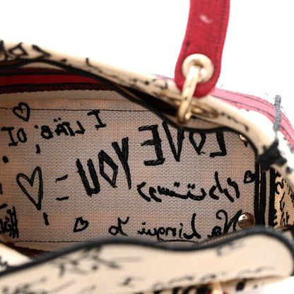 Christian Dior Canvas Medium DiorAmour Graffiti Lady D-Lite Latte 5 of 10