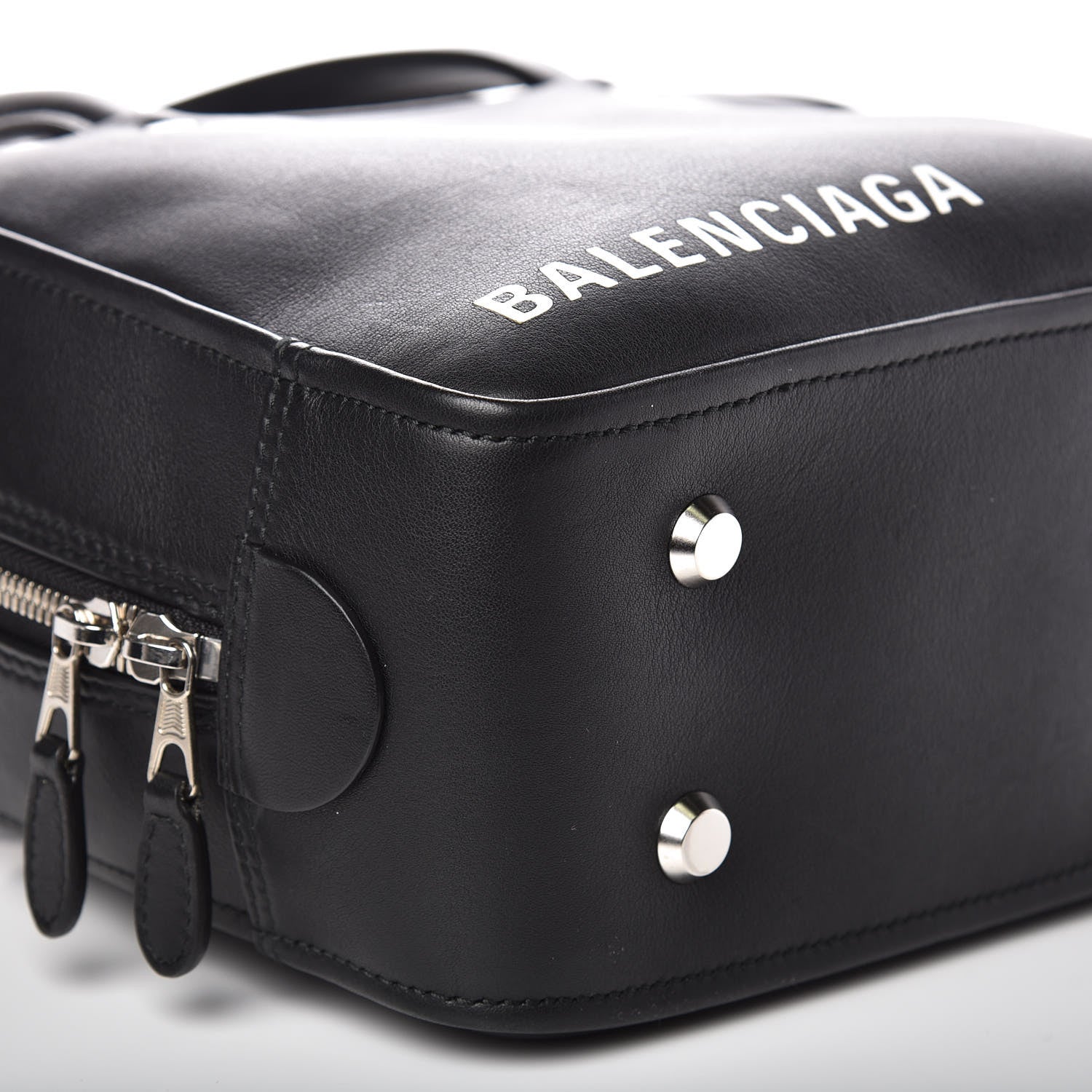 Balenciaga Shiny Day Calfskin XS Triangle Square Bag Black 7 of 10
