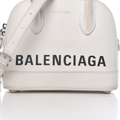 Balenciaga Grained Calfskin XXS Ville Top Handle Bag White Black 19 of 20