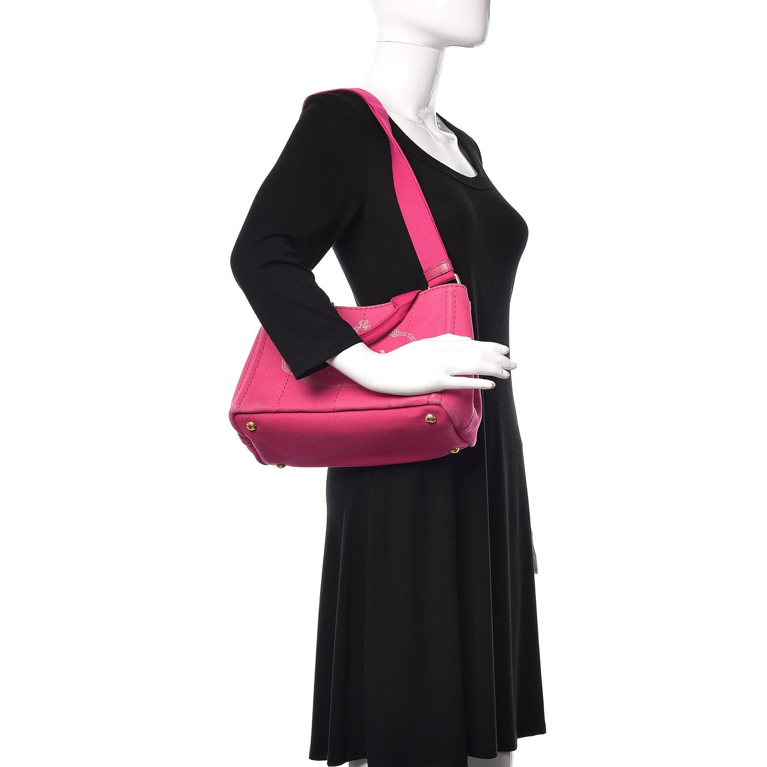 Prada Canapa Small Logo Tote Fuxia 2 of 17