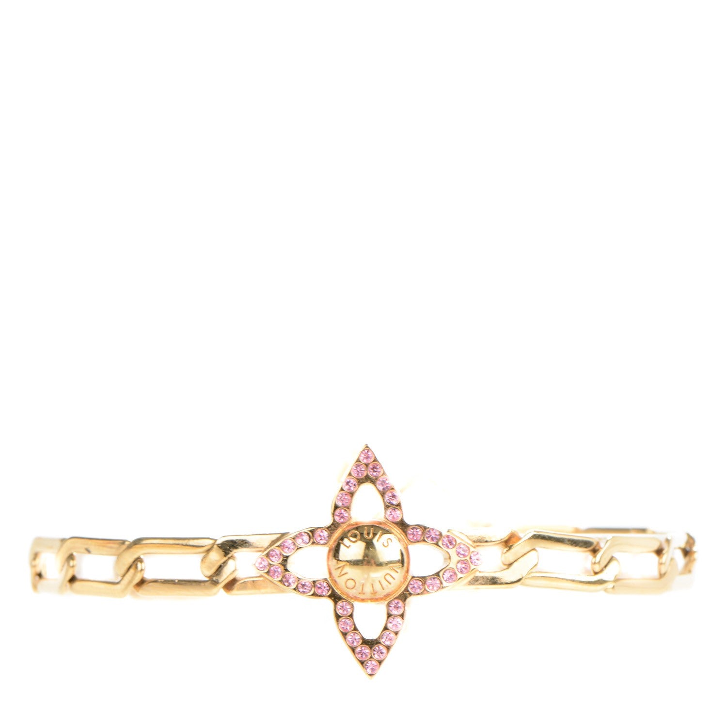 Louis Vuitton Swarovski Crystal Flower Power Bracelet Gold 1 of 6