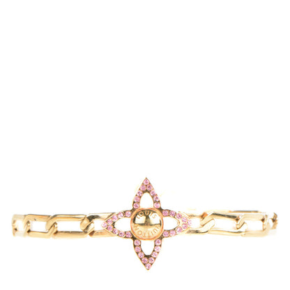 Louis Vuitton Swarovski Crystal Flower Power Bracelet Gold 1 of 6
