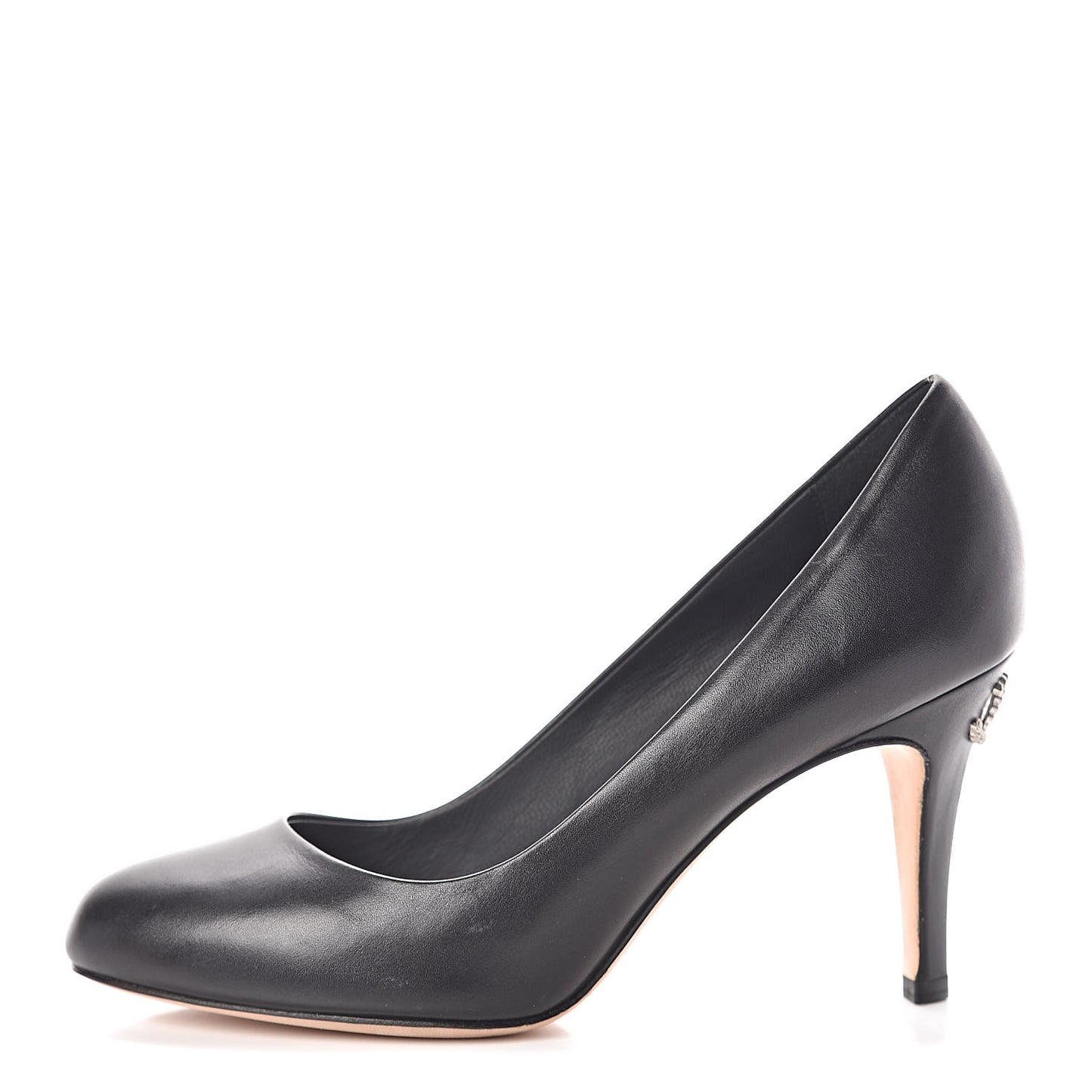Lambskin Crystal CC Pumps 37 Black