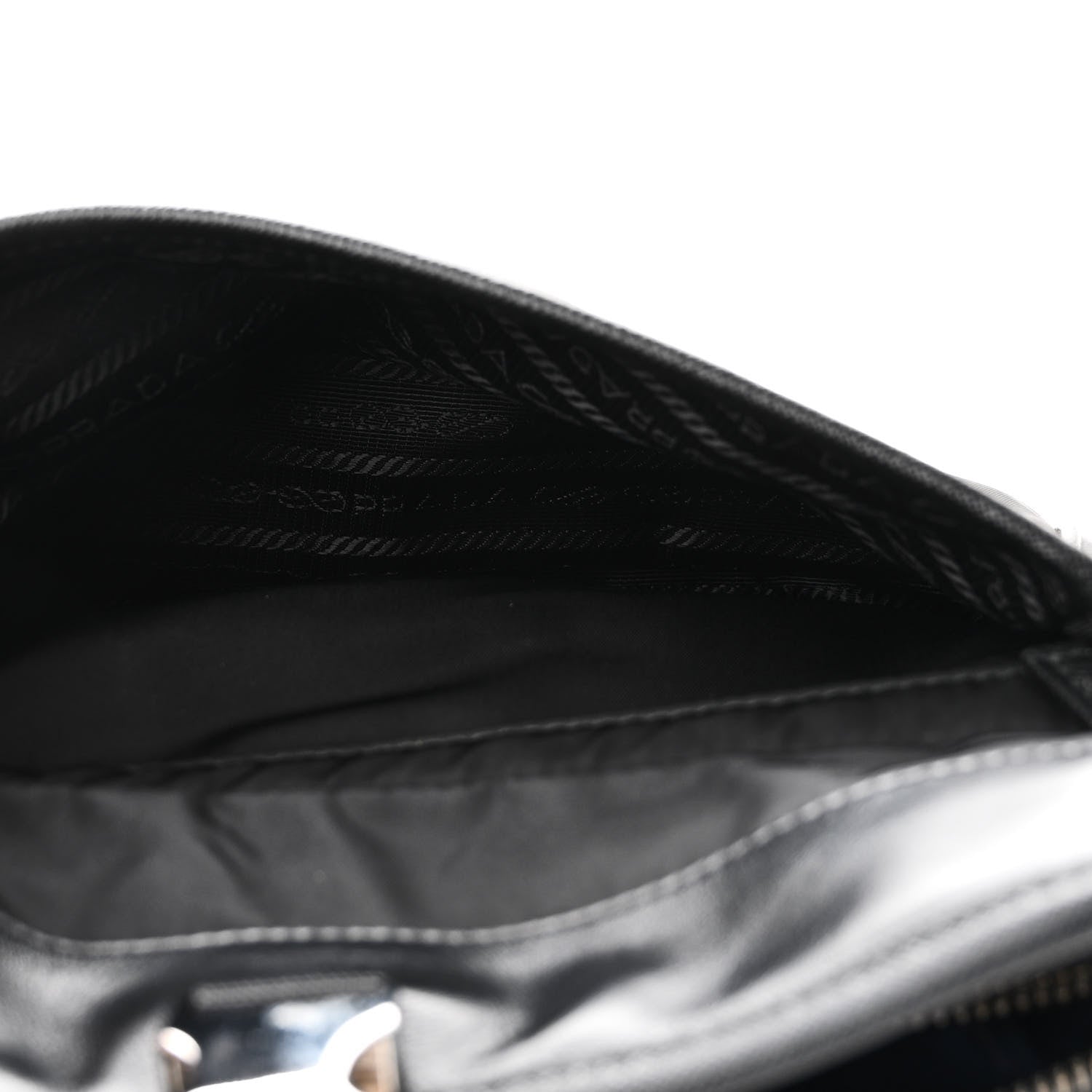 Prada Re-Nylon Saffiano Pocket Single Snap Buckle Shoulder Bag Black 6 of 10