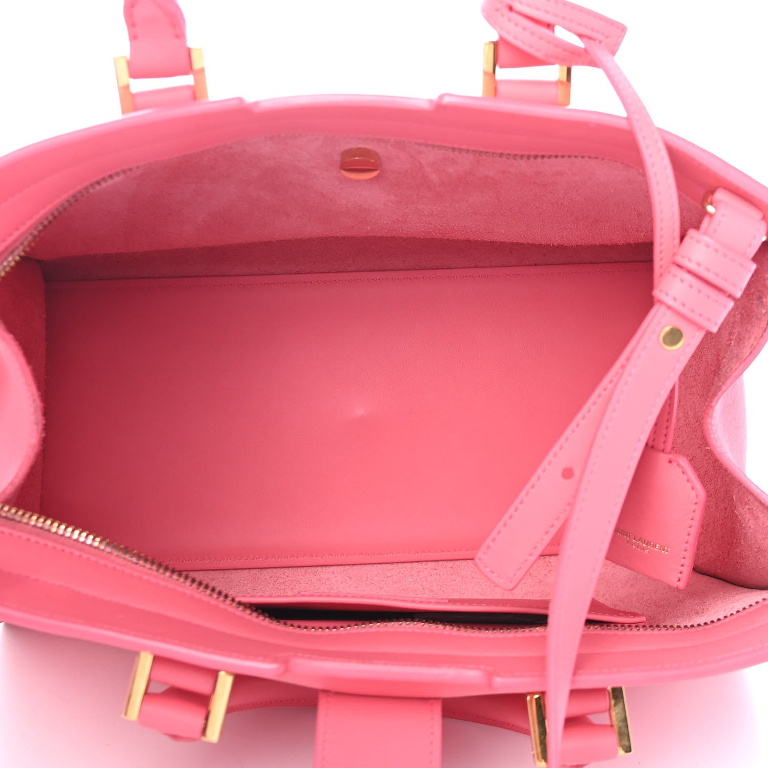 Saint Laurent Calfskin Small Monogram Cabas Coral 4 of 4
