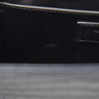 Saint Laurent Calfskin Crocodile Embossed Medium Classic Monogram Kate Tassel Satchel Blue Sapphire 10 of 10