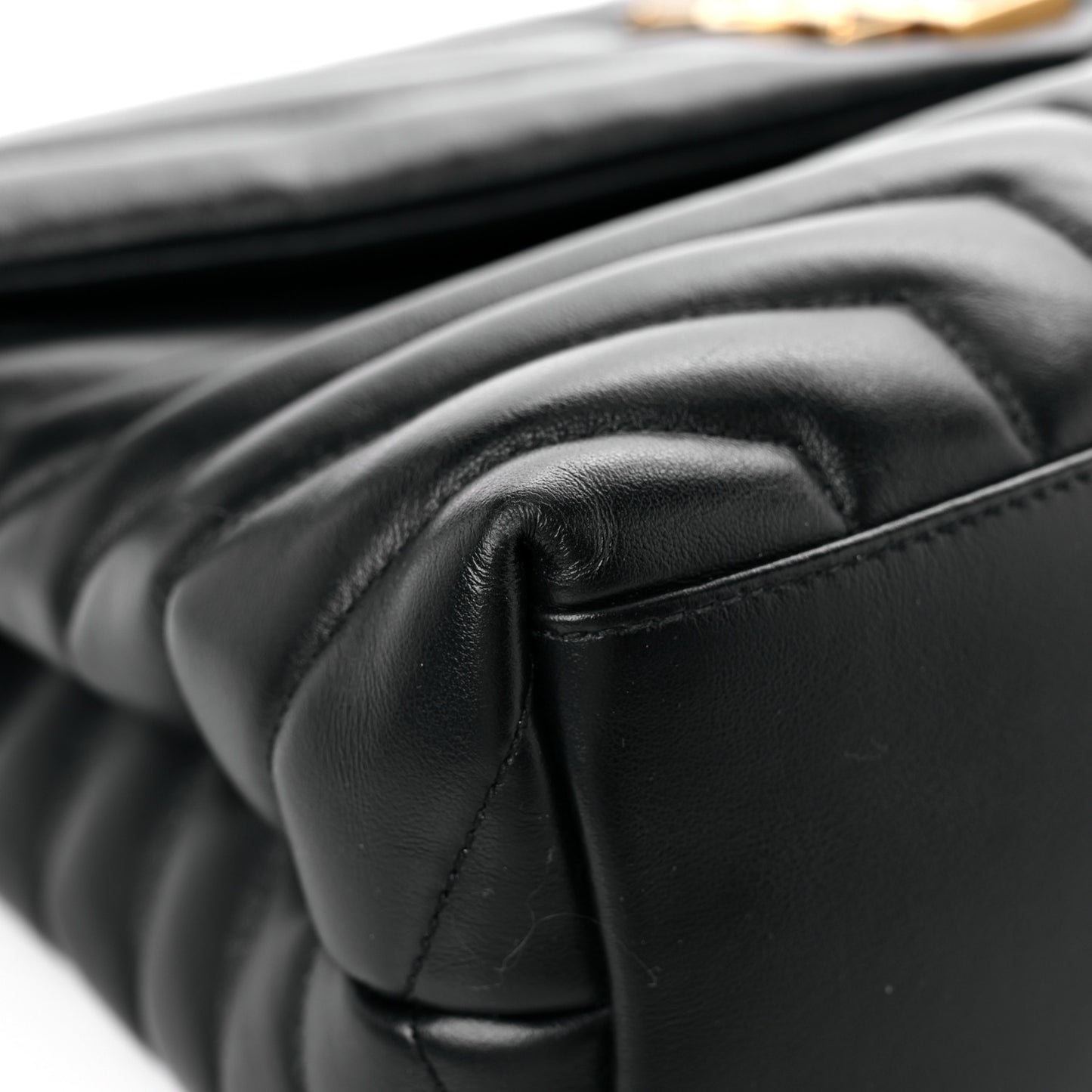 Calfskin Y Quilted Monogram Medium Loulou Chain Satchel Black