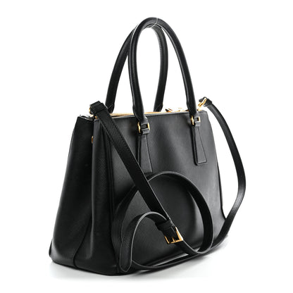 Prada Saffiano Small Galleria Double Zip Tote Black 3 of 10