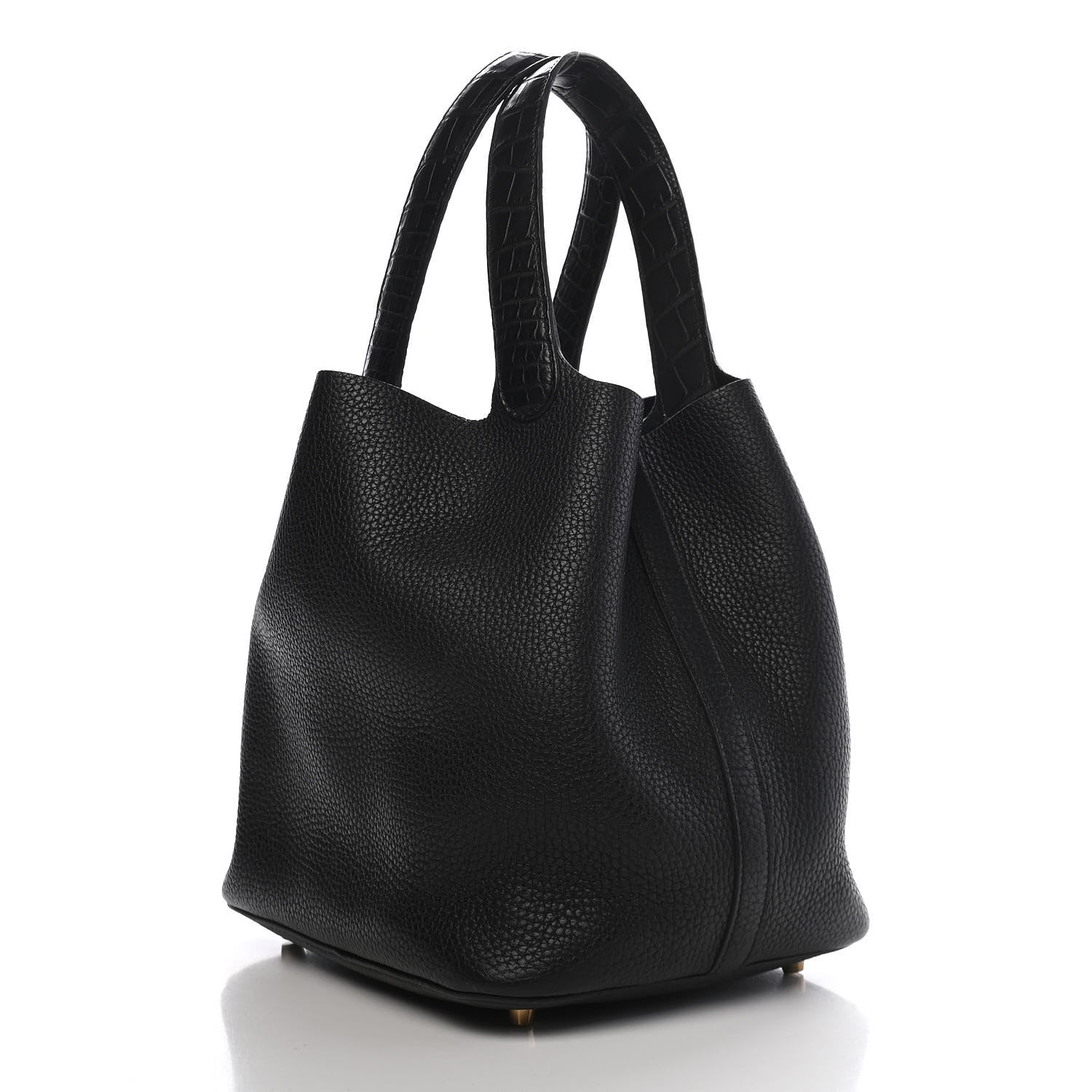 Hermes Taurillon Clemence Matte Alligator Picotin Lock Touch 22 MM Black 2 of 8
