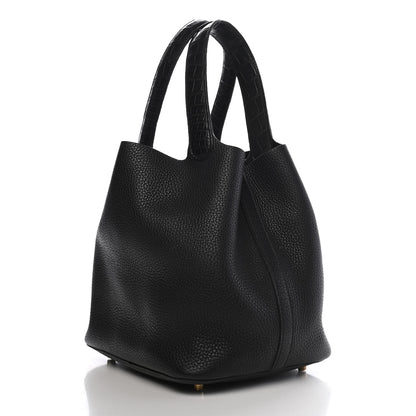 Hermes Taurillon Clemence Matte Alligator Picotin Lock Touch 22 MM Black 2 of 8