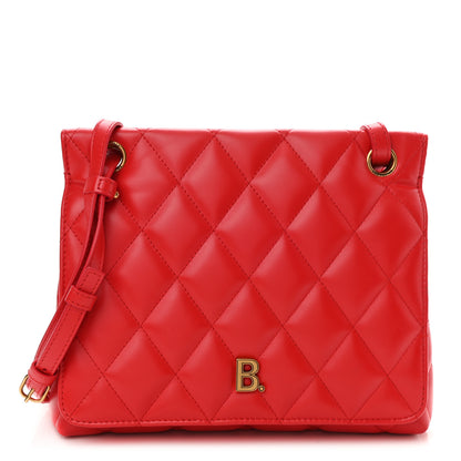 Balenciaga Nappa Calfskin Quilted Medium Touch B Shoulder Bag Bright Red 1 of 8