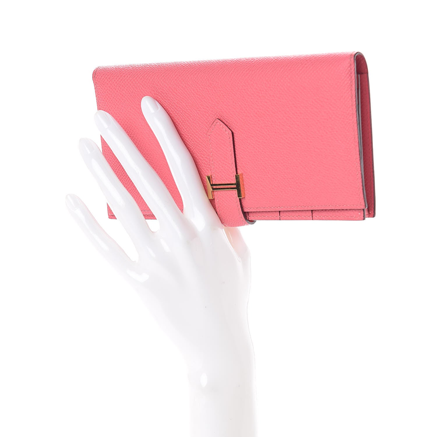 Hermes Epsom Bearn Gusset Wallet Rose Azalee 2 of 7