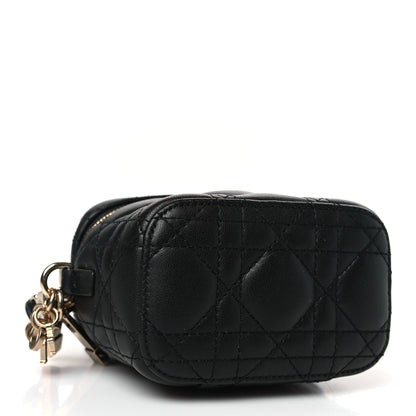 Christian Dior Lambskin Cannage Micro Lady Dior Vanity Case Black 4 of 9