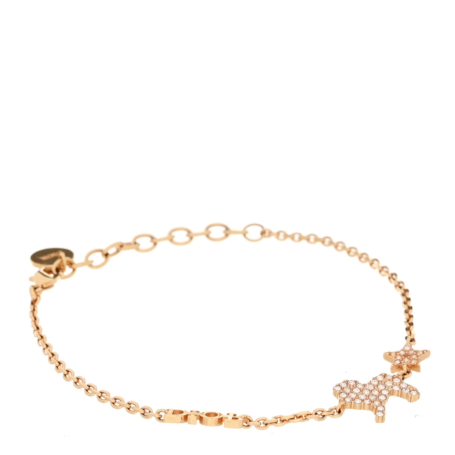 Crystal Diorable Lion Logo Bracelet Rose Gold