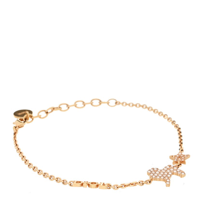 Christian Dior Crystal Diorable Lion Logo Bracelet Rose Gold 1 of 4