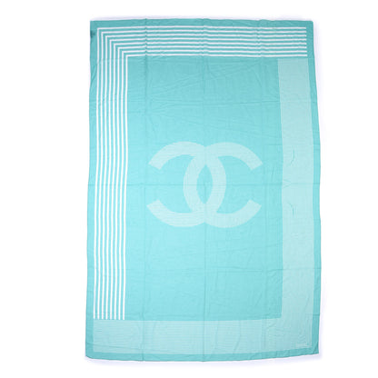 Chanel Cashmere Silk CC Stole Blue 1 of 3